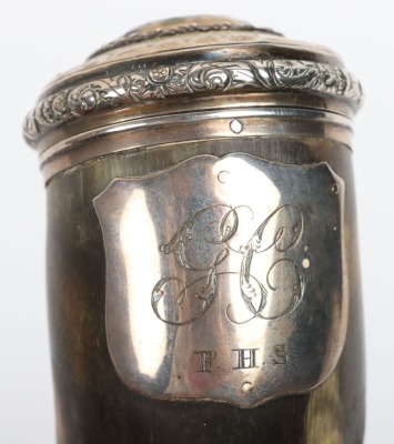 Victorian Scottish silver mounted ram&rsquo;s horn snuff mull - 3