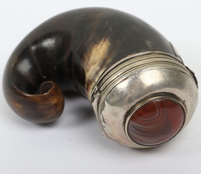 Victorian Scottish silver mounted ram&rsquo;s horn snuff mull - 3