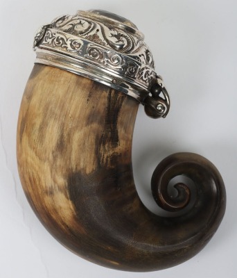 Victorian Scottish silver mounted ram&rsquo;s horn snuff mull - 2