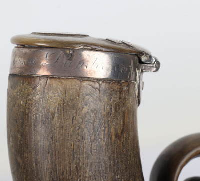 Silver mounted Scottish ram&rsquo;s horn snuff mull - 2