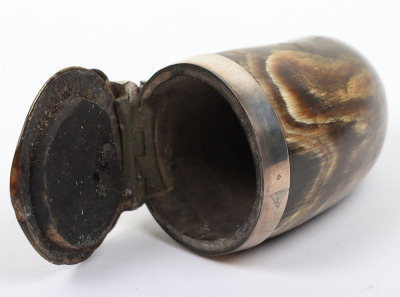 Victorian silver mounted Scottish ram&rsquo;s horn snuff mull - 4