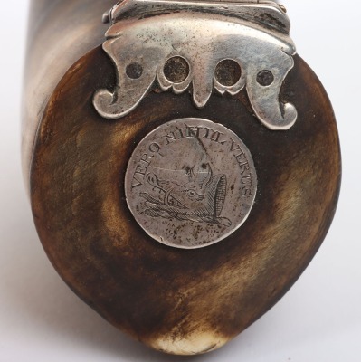 Victorian silver mounted Scottish ram&rsquo;s horn snuff mull - 4
