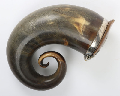 Victorian silver mounted Scottish ram&rsquo;s horn snuff mull - 2