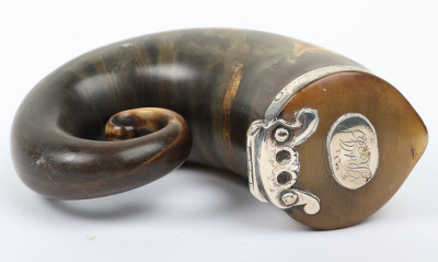 Victorian silver mounted Scottish ram&rsquo;s horn snuff mull - 3