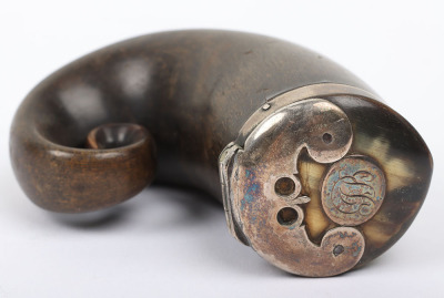 Victorian silver mounted Scottish ram&rsquo;s horn snuff mull - 3