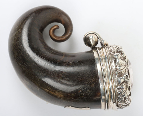 Victorian Scottish silver mounted ram&rsquo;s horn snuff mull