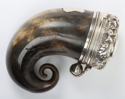 Victorian Scottish silver mounted ram&rsquo;s horn snuff mull - 2