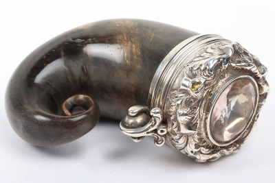Victorian Scottish silver mounted ram&rsquo;s horn snuff mull - 4
