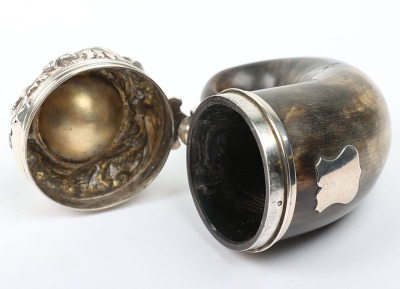 Victorian Scottish silver mounted ram&rsquo;s horn snuff mull - 5