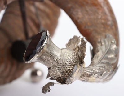 Elaborate late Victorian ram&rsquo;s head table snuff mull - 6