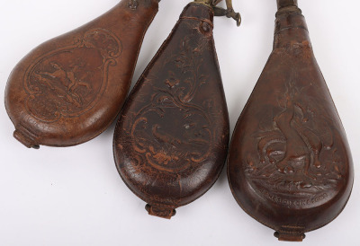 3 assorted embossed leather shot bags - 3