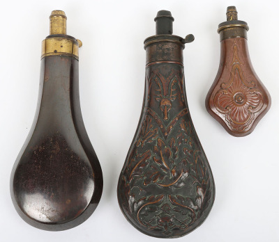 Plain gun sized copper powder flask - 2