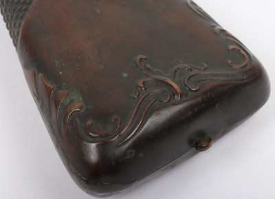Copper gun sized powder flask in the form of a gun stock - 5
