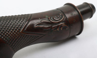 Copper gun sized powder flask in the form of a gun stock - 6