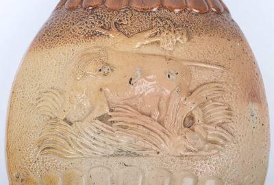 Large salt glazed Lambeth flask - 3