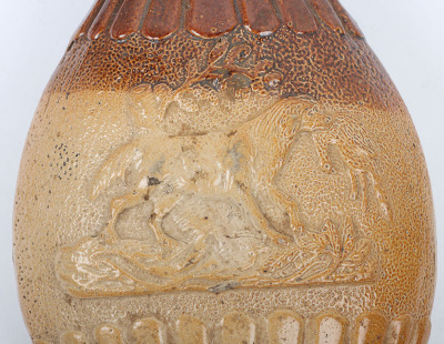 Large salt glazed Lambeth flask - 5