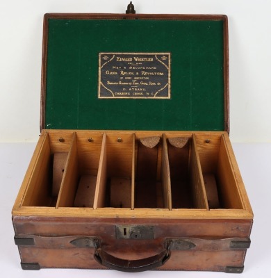 Large leather covered ammunition box - 2
