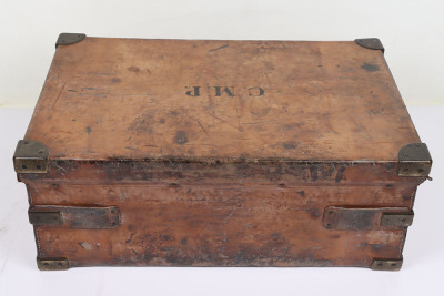 Large leather covered ammunition box - 5