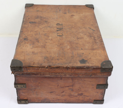 Large leather covered ammunition box - 7