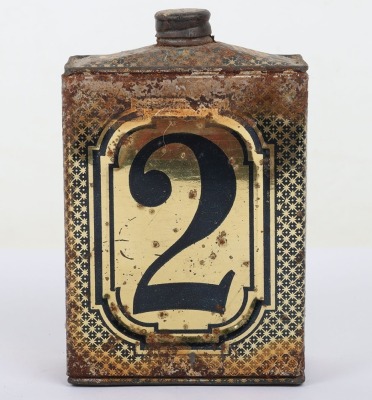 Printed tin gunpowder canister c.1900
