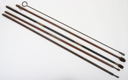 4 assorted Victorian 12 bore hardwood cleaning rods