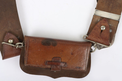Hallmarked silver mounted brown leather shoulder belt and pouch for a Rifles officer - 4