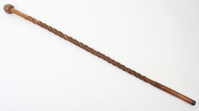 Good South African war period commemorative carved wooden walking stick