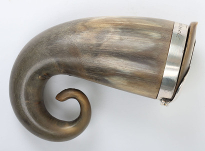 Victorian silver mounted Scottish ram&rsquo;s horn snuff mull
