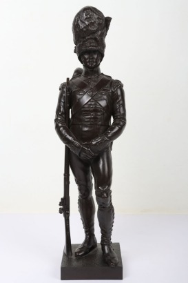 Bronze figure of a Waterloo period Grenadier Guardsman
