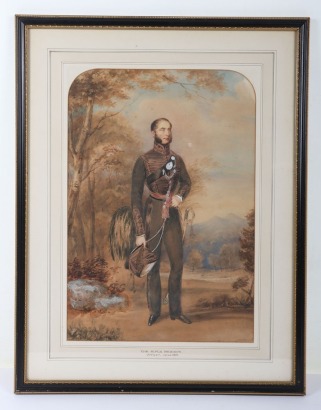 Well executed watercolour of an officer of the Rifle Brigade c.1825