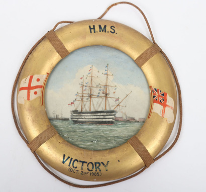 Circular watercolour of HMS VICTORY