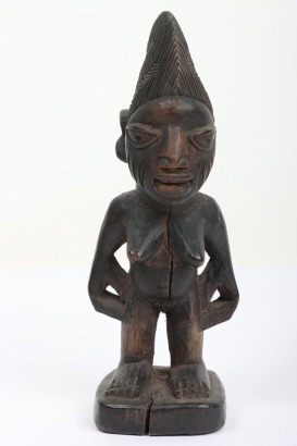 Carved wooden West African fertility figure