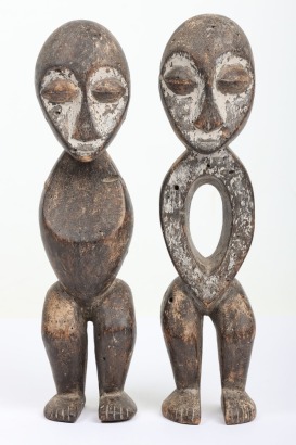 Pair of West African standing fertility figures