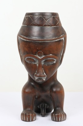 West African carved hardwood bowl