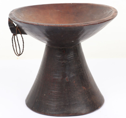 African tribal carved wooden bowl