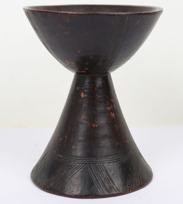 African tribal carved wooden bowl
