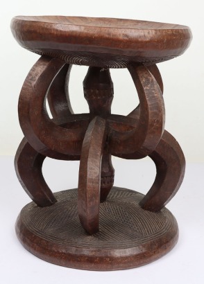 African carved wood stool