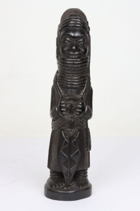Benin carved ebony standing figure