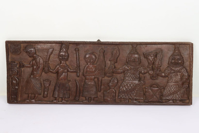 Rectangular Benin carved wooden board