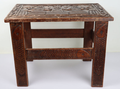 Benin carved wooden table