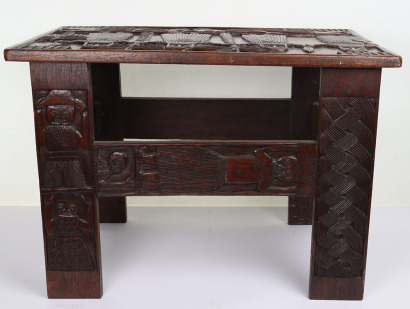 Benin carved wooden table