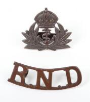 Rare Royal Naval Division Small Type Naval Officers Badge