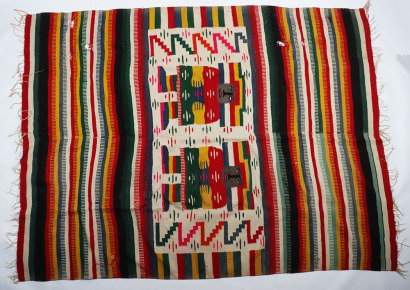 Mexican folk art woven woollen blanket