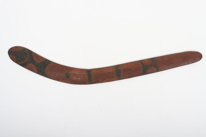 Australian aboriginal carved wooden boomerang