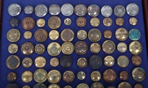 Framed Display of British Officers Tunic Buttons