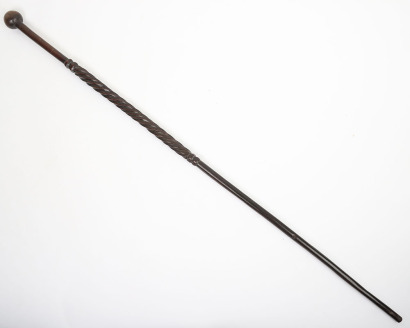 South African carved hardwood walking stick