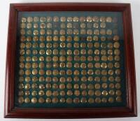 Framed Display of Mostly Victorian Indian Army Officers Tunic Buttons