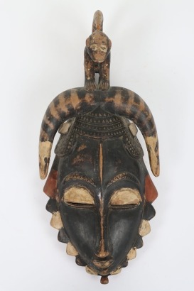 Carved Tribal wooden face mask,