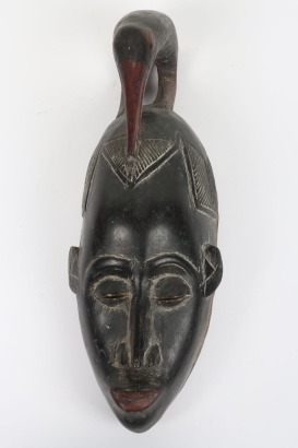 Baule, Ivory Coast carved wooden mask