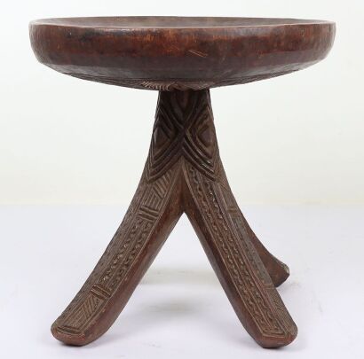 African carved wooden stool